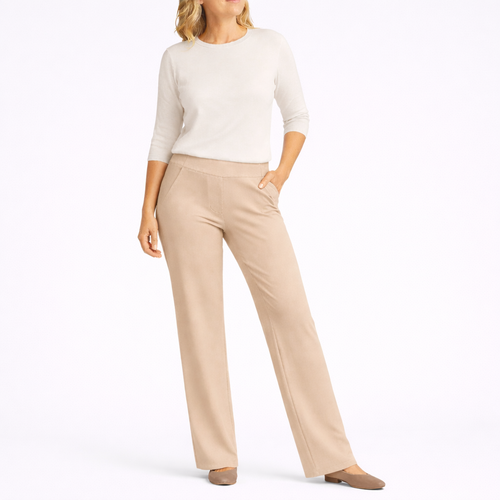 EVELLE Ultra-Stretch Ponte Straight-Leg Pants