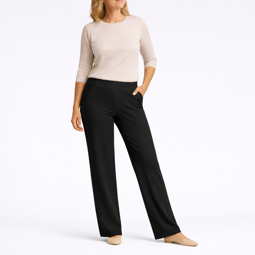 EVELLE Ultra-Stretch Ponte Straight-Leg Pants